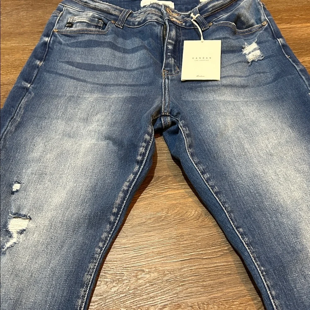 KanCan Blue Distressed High Rise Ankle Skinny Jeans •NWT• - Picture 4 of 11